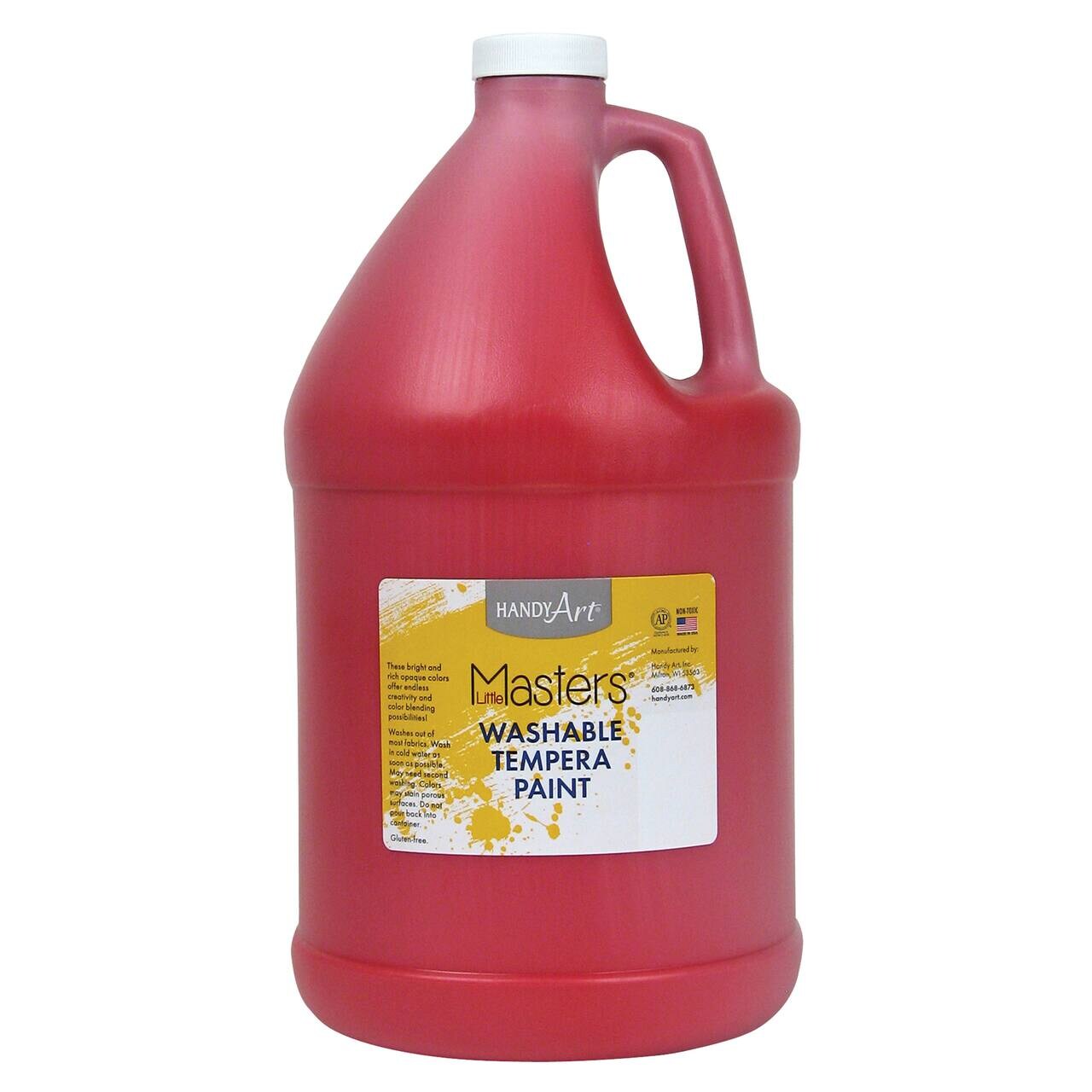 Little Masters Washable Tempera Paint – Red, 1 Gallon | Non-Toxic Washable Classroom Paint for Kids, Teachers & Artists
